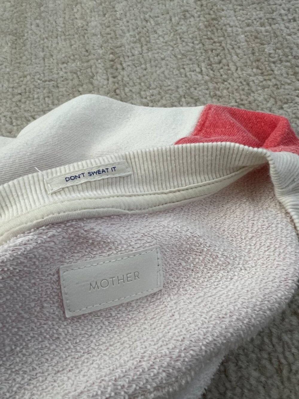 Mother The 1/2 & 1/2 Koozie Stripe Cotton Sweatshirt S - Picture 12 of 14